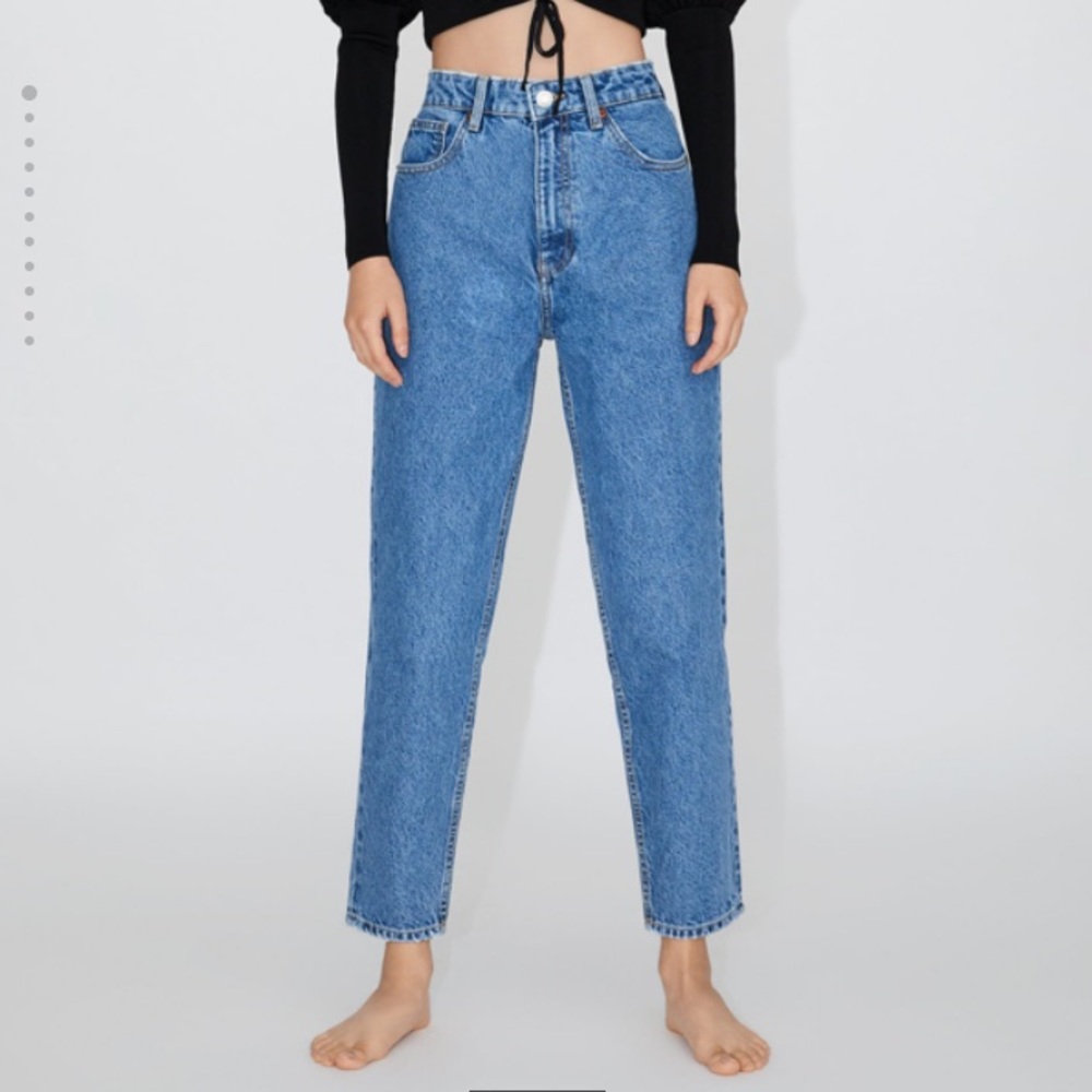 ZARA Mom Jeans in Blue
